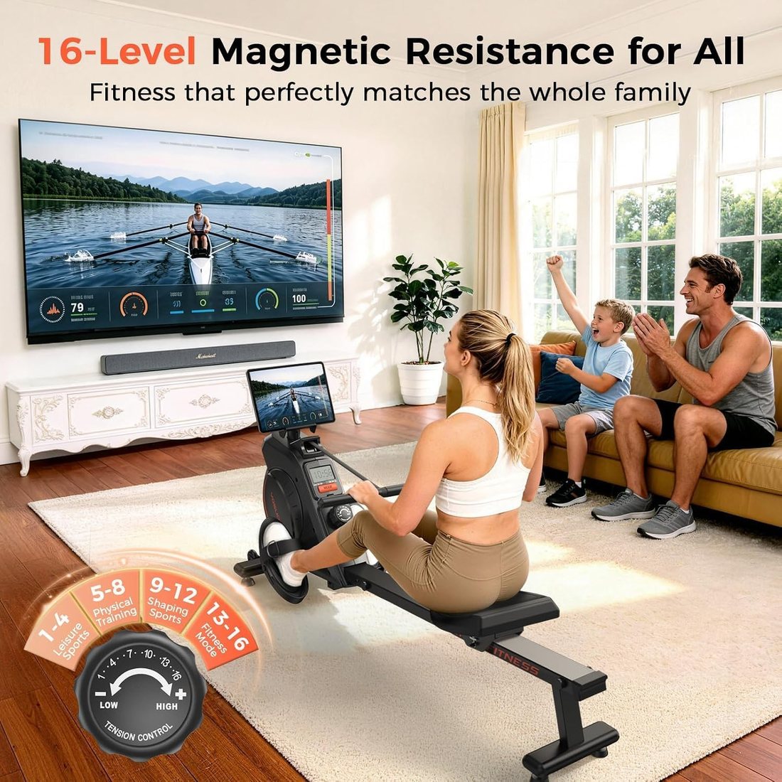 Beginner Magnetic Rowing Machine view 4