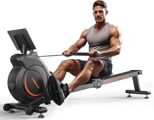 YOSUDA beginner magnetic rowing machine with wide track seat