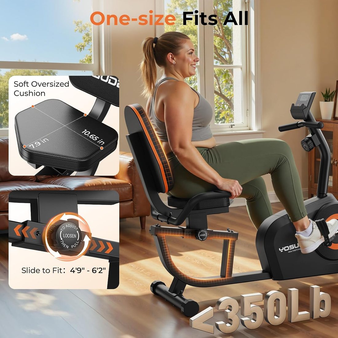 Compact Recumbent Exercise Bike view 5