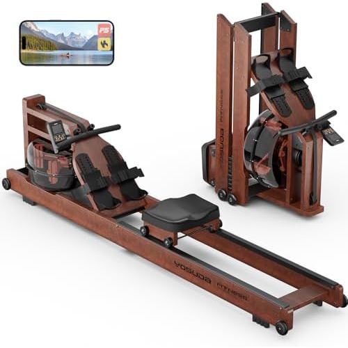 YOSUDA foldable beech wood water rowing machine