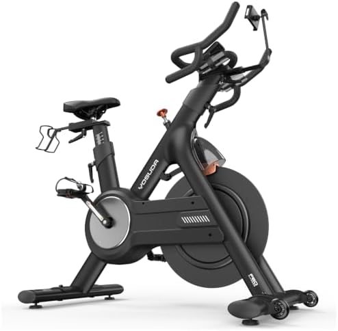 YOSUDA high-end magnetic spin bike with aero handlebars and backlit console