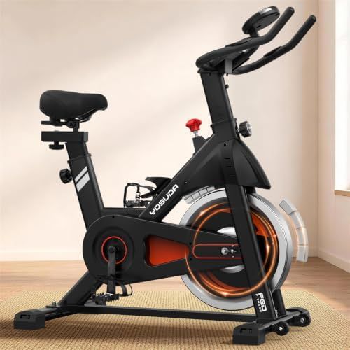 YOSUDA L-002C Pro magnetic stationary bike in silver and orange