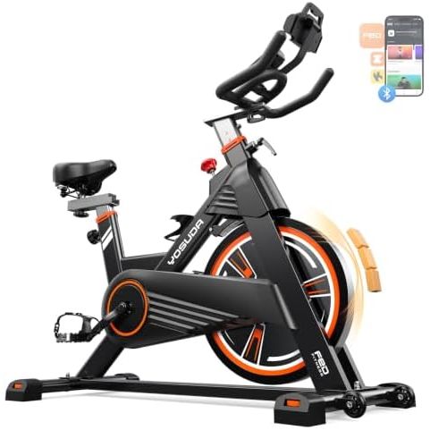 YOSUDA PRO L-010C magnetic indoor cycling bike with orange frame