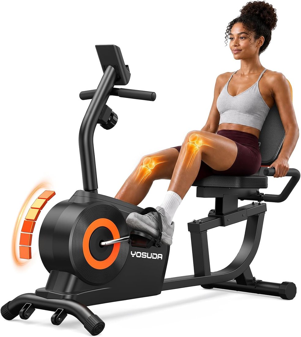 Recumbent Bike with App and Footstraps view 2